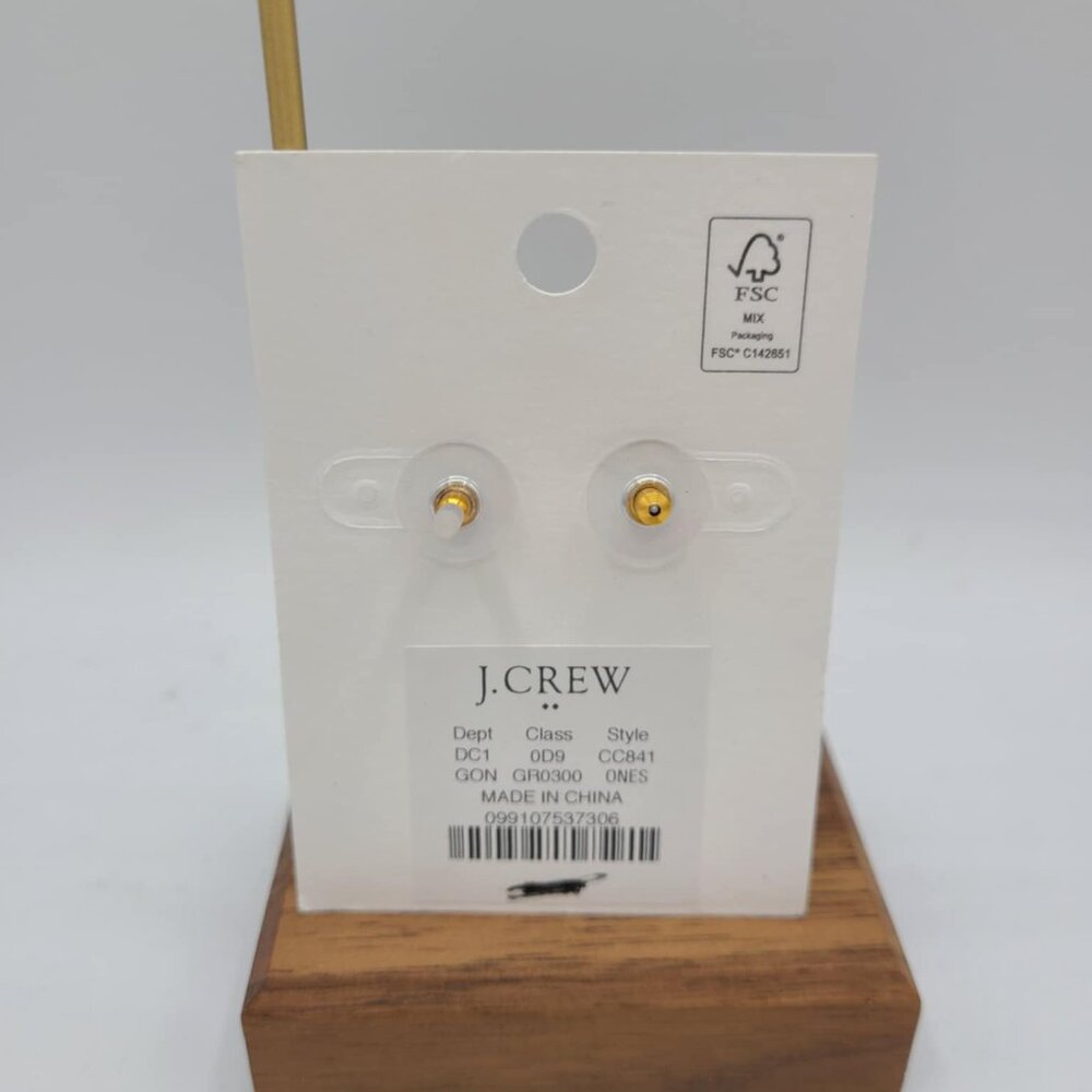 J Crew Factory Green Clear Drop Earrings  NWT!  NEW! - Picture 4 of 4